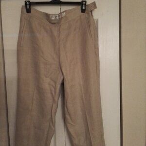 100:% Tan LINEN PANTS